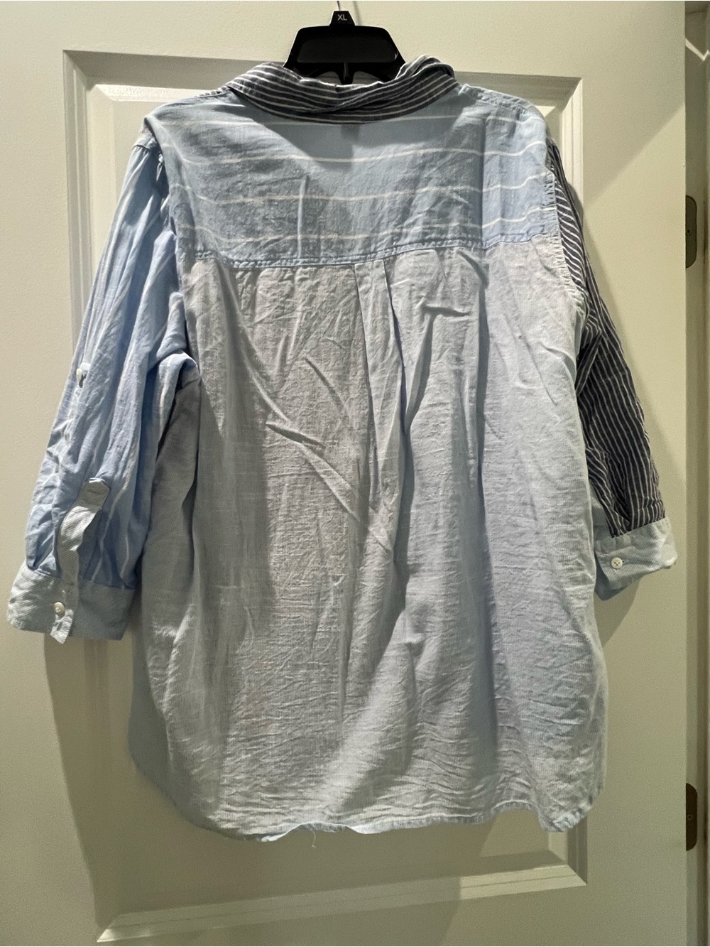 Dash Mixed-Stripe Button-Down Shirt - Light Blue & Navy - Picture 2 of 4